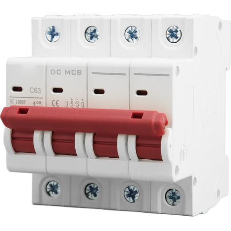 Disjoncteur miniature 4P 63A, montage rail DIN, interrupteur de protection basse tension DC 1000V (1/5)