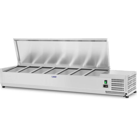 Saladette à poser - Royal Catering - Capacité: 44 litres (7 x GN 1/4) - Plage de réfrigération: 2 - 10 °C