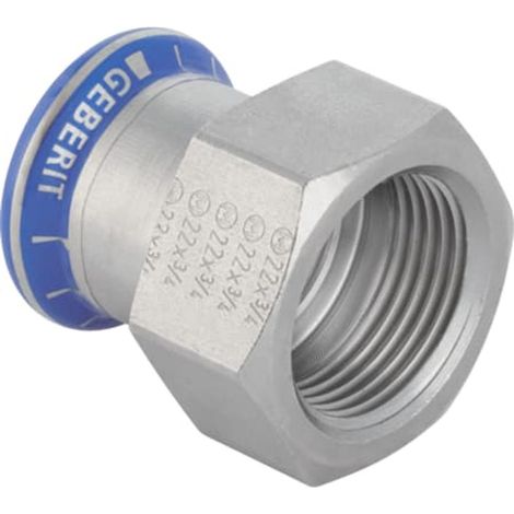 Geberit Mapress Edelstahl Übergang mit Innengewinde (LABS-frei), DN 20, dø 22 mm, 81806