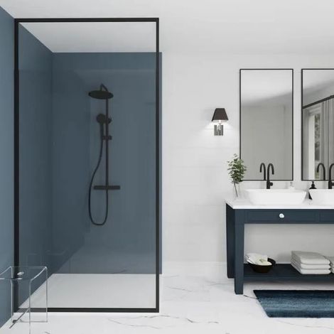 Gelco Only Schwarz fixe Duschwand 90x210-266 cm