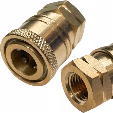 Adaptador de conexión rápida de 3/8" - Rosca interna de 3/8" Latón 220 bar 40 l/min Para hidrolimpiadoras y mangueras de alta presión (1/4)
