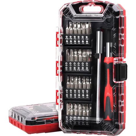 DELIXI 51-teiliger Präzisions-Schraubendreher Set – Professioneller Uhrmacher-Schraubendreher für Elektronik, Handy, Laptop & Kleingeräte Inkl. Magnetischer Bits & Aufbewahrungskoffer (1/5)