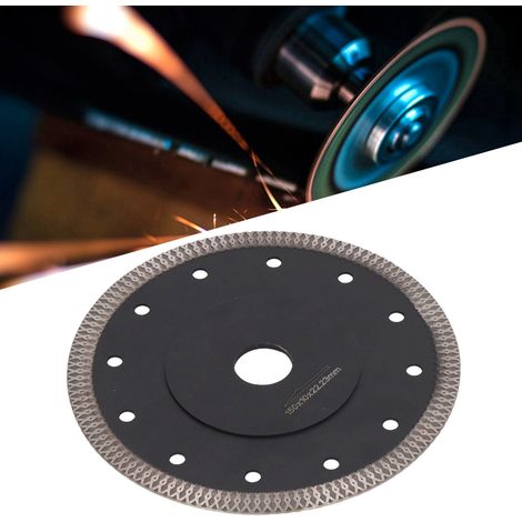 Lame de scie diamantée à mailles ondulées et rebordées, adaptée à la découpe de carreaux et de dalles en céramique, au jointoiement et au biseautage. 150 mm. (1/5)