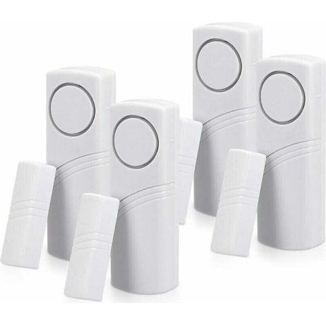 Pack de de 4 Alarmes Sans filaire pour Portes et Fenêtres - Anti-Intrusion, XU, Magnétiques, 100 dB - Protection Maison Contre Cambriolage - KZQ (1/4)