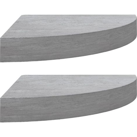 vidaXL Wall Corner Shelves 2 pcs Concrete Grey 35x35x3,8 cm MDF