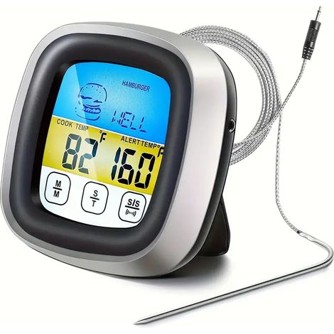 Digitale Kochsonde mit Farb-Touchscreen-Timer zum Grillen und Kochen präzises Thermometer für Fleisch und Süßigkeiten (1/5)