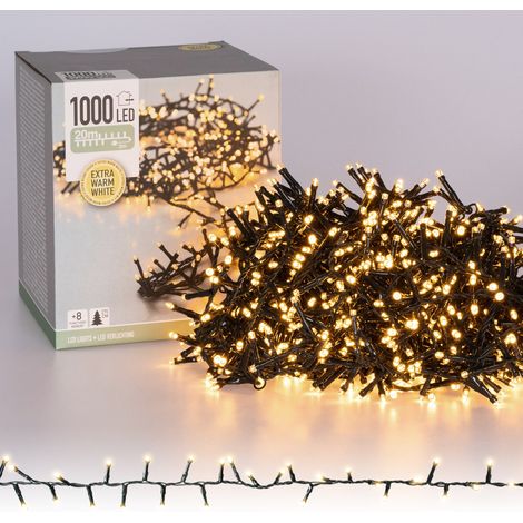 ECD Germany Cadena de Luces 20m de Longitud 1000 LED PVC Guirnalda de Luz Extra Blanco Cálido Iluminación Navideña Interior Exterior IP-44 Cable Alimentación de 3m Ideal Árbol de Navidad Celebración (1/5)