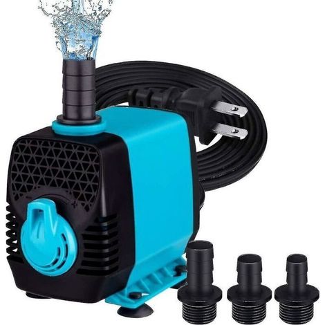 Pompa sommergibile per fontana YM550 GPH, portata 2500 l/h, potenza 40 watt, ultra silenziosa, prevalenza 2,5 m, cavo incluso. (1/4)