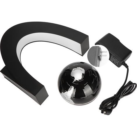 Globe Magnétique Flottant avec Base en C et Éclairage LED - Décoration Sphère Carte du Monde Lévitation 100-240V Prise US (1/5)