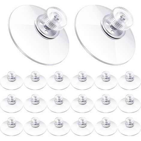 Ventouse filetée, ventouse transparente (50 mm de diamètre), pastilles de ventouse en PVC transparent à forte adhérence, crochets de ventouse pour fixation aux fenêtres (1/5)