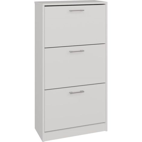 FANO Modern Shoe Rack 116x60x28 Contemporary Shoe Organiser 3 door / 6 niche storage unit