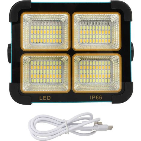LED Solar Work Light, 100W, 10000LM, 3000 to 6000K, IP66 Waterproof, Portable and Rechargeable Outdoor Work Light (1/5)