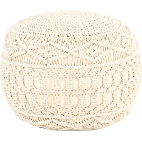 Makramee Sitzpuff Handgefertigt 45x30 cm Baumwolle