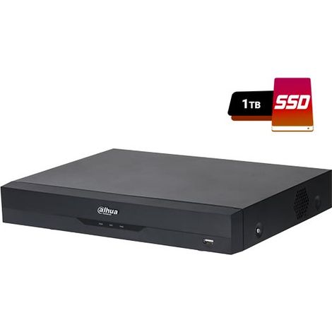 Dahua XVR5104HE-I3-1 Pro Series AI 1U WizSense Penta-brid 2K HD+ 4CH 5MP 5IN1 P2P SMD Plus Détection de visage Alarme IVS IoT Comprend 1 To SSD (1/3)