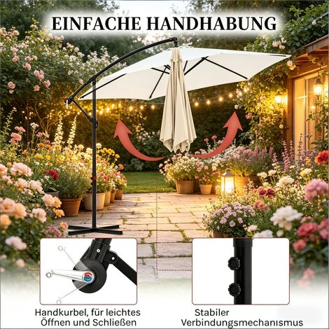 Parasol pliable polyvalent pour jardin, piscine et extérieur - Parasol d'extérieur flexible et résistant aux intempéries (parasol seul sans pied)