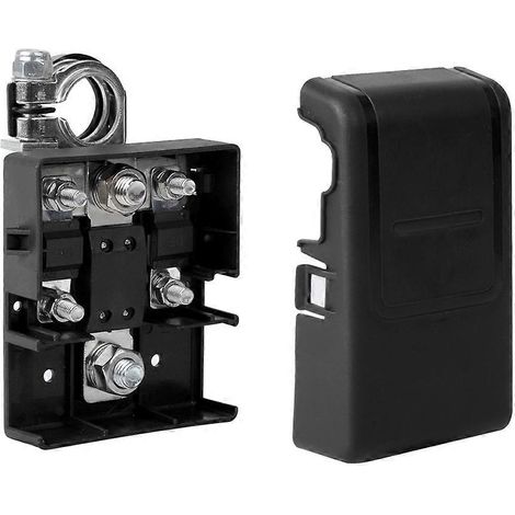 Bornes de distribution de batterie à fusible à dégagement rapide 32 V 400 A pour voitures, 4x4 et caravanes (noires) (1/5)