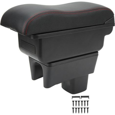 Bote d'accoudoir de Console de voiture grande capacité remplacement de ligne rouge de Surface noire au toucher lisse pour Suzuki Swift 20052021 (1/4)