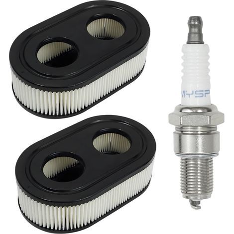2 Pièces Filtre à Air et 1 Pièces Bougies D'Allumage Remplace pour Briggs & Stratton Tondeuse 798339 798452 593260 093000er. Filtres et Bougie de Tondeuses Détachées Rechange Gazon Haute Performance (1/5)