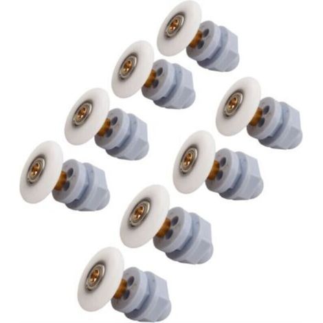 8 roulettes pour porte de cabine de douche, diamètre 27 mm, accessoires de glissement en laiton, lot de 8 pièces (1/4)