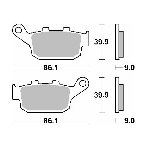 Pastillas de freno SBS KH496 Street Standard Ceramic Black. Compatibles con: Honda CBR250/300/650, CB500/650, CRF1000 (traseras).