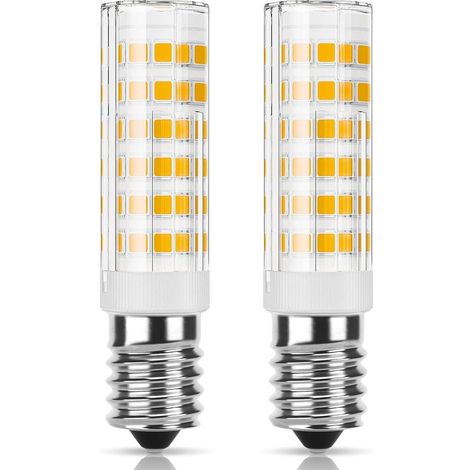 Bombilla LED E14 para campana extractora, 9W, equivalente a halógena de 50W, 550LM, blanco cálido 3000K, rosca Edison pequeña, no regulable, 2 unidades [Clase energética E] (1/5)