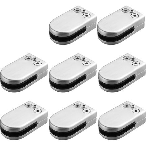 Sollbry 8pcs Pinces Verre Inox 6–7mm pour Balustrade Garde-corps Douche, Fixations Murales en Acier Brossé Antirouille, Installation Facile pour Maison (1/5)