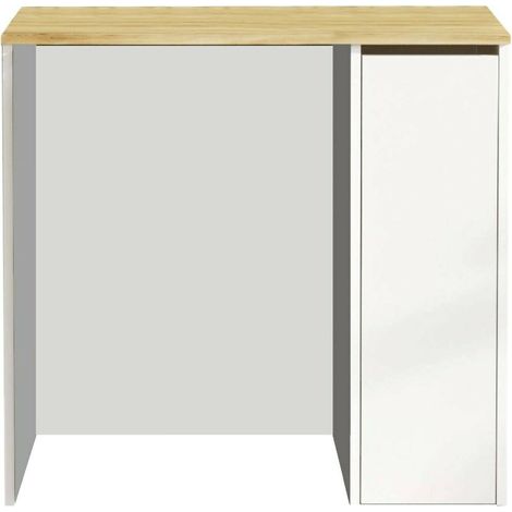 Dmora - Großer Mehrzweckschrank Dpolengh, Multifunktionale Möbel, Schuhschrank, Besenschrank, 94x60h88 cm, Walnuss und Weiß (1/5)