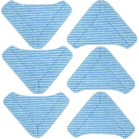 Patins Serpillière Vapeur - Microfibre Lavable Réutilisable - Pour Balai Vapeur PurSteam Therma Pro 411 - Lot de 6 (1/4)