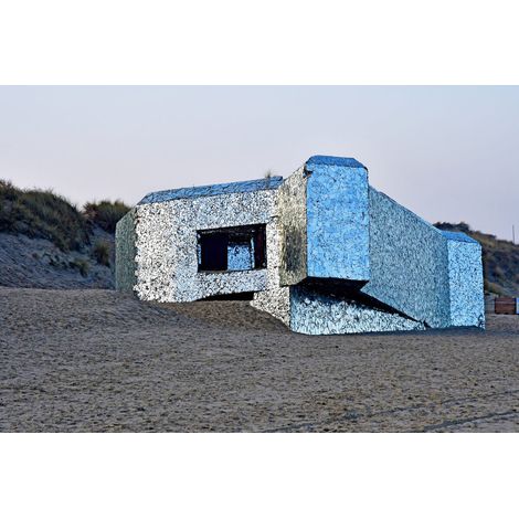 Tableau sur toile bunker aux miroirs de Leffrinckoucke 45x65 cm - Impression sur Toile Murale Décorative - Image imprimée en HD sur Toile - Toile sur Châssis en Bois FSC - Fabriqué en France