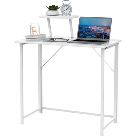 Haloyo® Scrivania portatile regolabile per laptop con supporto e funzione pieghevole, design moderno e pratico per casa o ufficio, 80 x 45 x 74 cm, bianco (1/5)