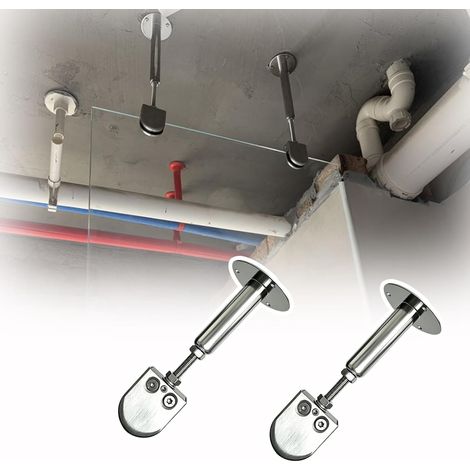 Lot de 2 bras support panneau douche à fixation plafond, barre (1/5)