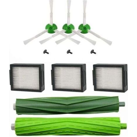 Kit de pièces de rechange Compatible avec Roomba i7 i7+ E5 E6 E7 - Pack de brosses latérales, rouleaux et filtres Hepa (1/4)