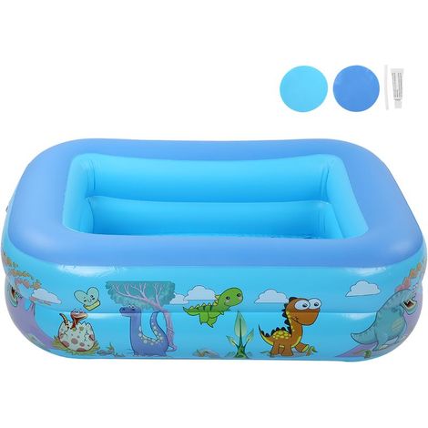 Piscine Gonflable Grande Capacité avec Cuvette Intégrée - PVC Renforcé 0.23mm, Dimensions 120x90x36cm - Idéale pour Bébés, Enfants et Adultes à la Maison ou en Extérieur (1 Piscine + 4 Accessoires) (1/4)