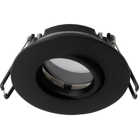 Spot de plafond encastrable étanche réglable salle de bain POLI noir IP44 – EDO Solutions (1/3)