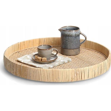 Zeller Plateau Signature Beige 40 cm Rattan Naturale