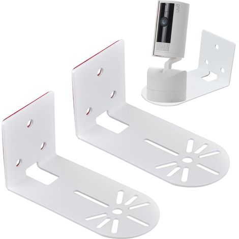 2 Pack Support Murale pour Caméra de Surveillance, Fixation Adhésive sans Percer, Compatible avec Mini Pan Tilt, Indoor Cam, Support Camera Exterieur