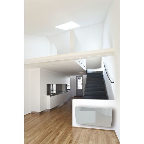 Radiateur à inertie CARRERA - Ceramique Verre Blanc LCD 2000W - Blanc — vue 2