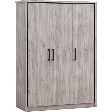 Armoire enfant contemporaine 150 cm chêne gris Oliviera