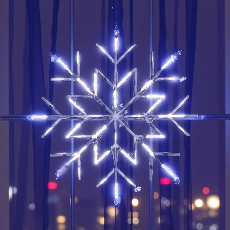 Cool White Snowflake LED Window Light