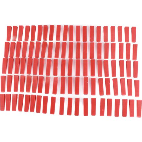 100 pièces cales d'espacement carrelage universelles en plastique réutilisable résistantes à l'usure rouges (1/5)