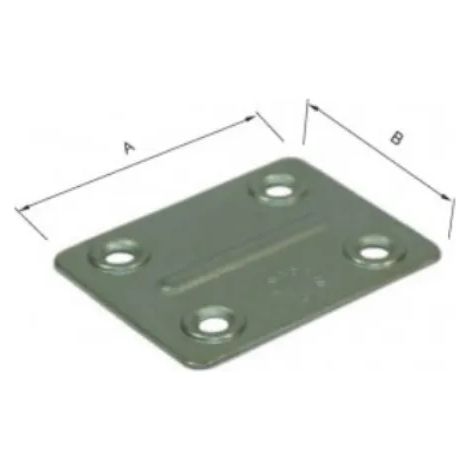 PIASTRINA PIANA ZINCATA 4 FORI 50X40 MM