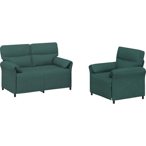 Set di divani 2 pz Verde Scuro Tessuto vidaXL (1/5)