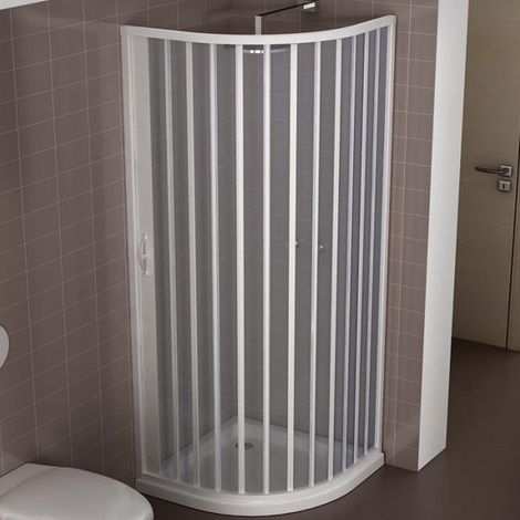 Box Doccia Semicircolare Tondo in PVC Rettangolare a Soffietto Quadrato 2 Lati - Misura Semicircolare 80x80 (1/10)