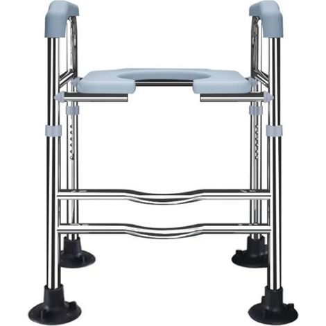 Cadre de toilettes PMR réglable avec accoudoirs, barre d'appui WC indépendante sans perçage pour personnes âgées et mobilité réduite (1/5)