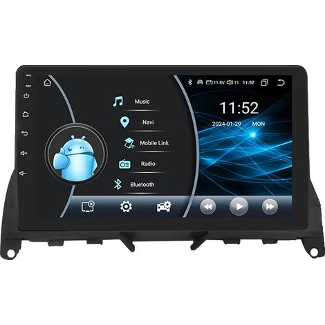 Autoradio, touchscreen, stereo multimediale, compatibile con Mercedes Benz Classe C W204 S204 2007-2010 GPS, W1 (8 Core 2G 32G) (1/2)