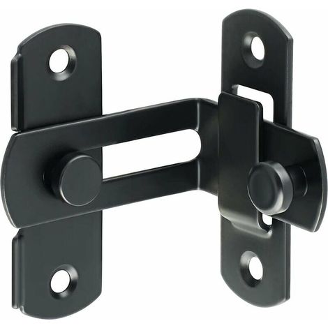 Grande chiavistello nero a 90 gradi in acciaio inox, grande serratura speciale per porte, serratura per porte scorrevoli, serratura ad angolo retto, serratura per porte a battente, anello per porte cu