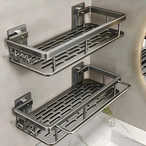 tagre de salle de bain en aluminium avec porteserviettes (1/5)