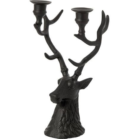 Chandelier Tête de Cerf "Yasmine" 34cm Noir (1/2)