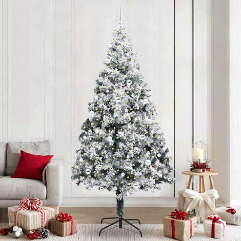 Künstlicher Weihnachtsbaum mit 300 LEDs mit Ständer Weiß 240 cm