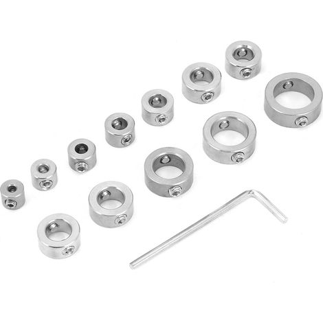 [JAMAIS UTILISÉ]Lot de 12 bagues de butée de profondeur de perçage en acier inoxydable de 3 à 16 mm (1/5)